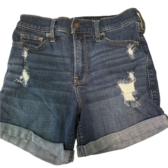 Hollister Blue Distressed Jean Shorts High Waist size 3/26 - Picture 1 of 4